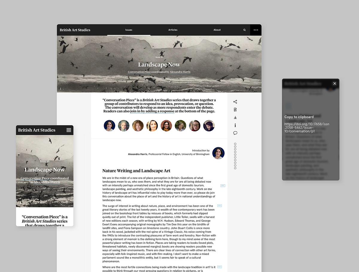 Image showcasing the unique and award winning design of the online Journal, accessible on mobile and desktop view.