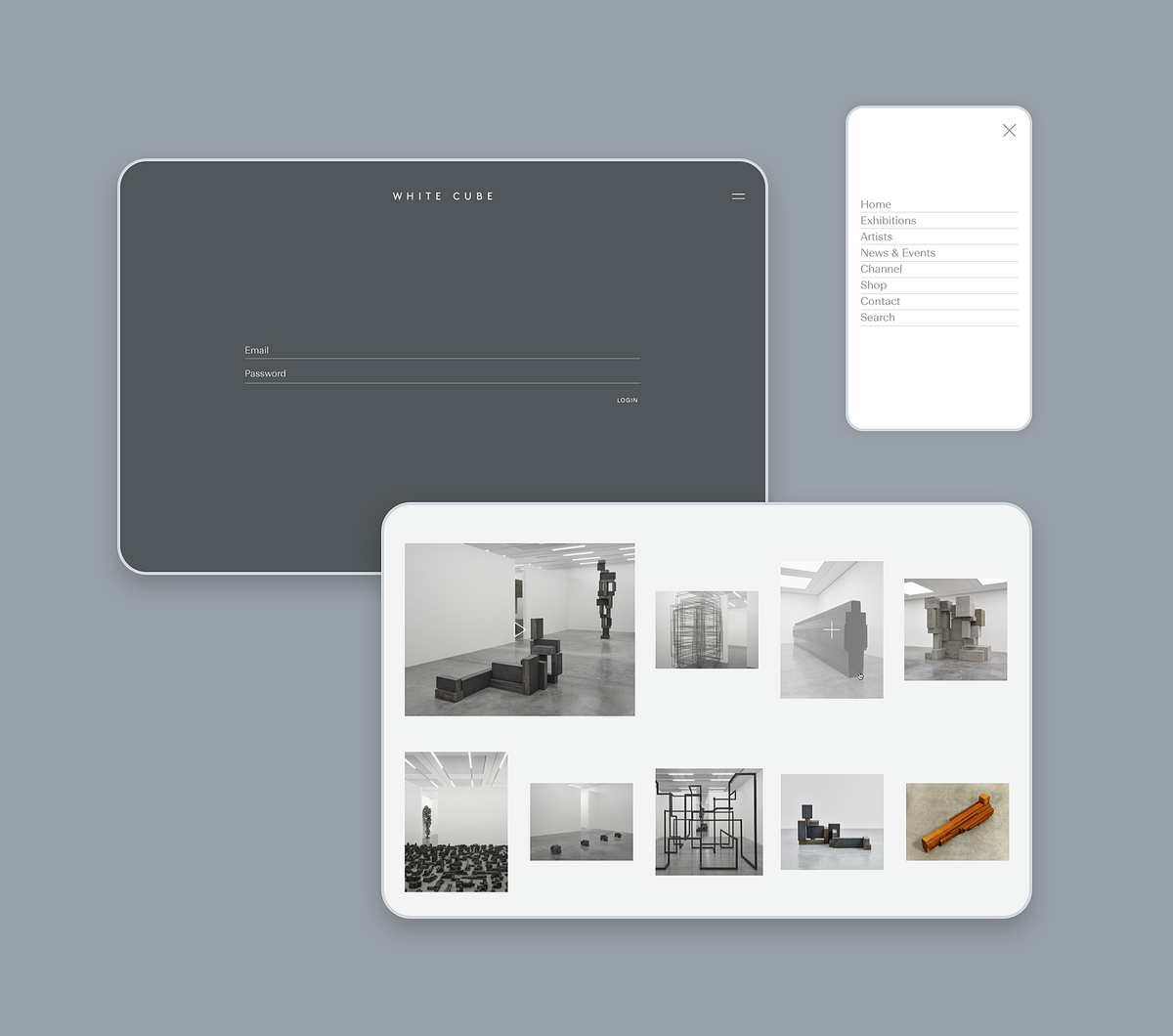 Image of the White Cube website on both desktop and mobile to showcase exceptional user experience.