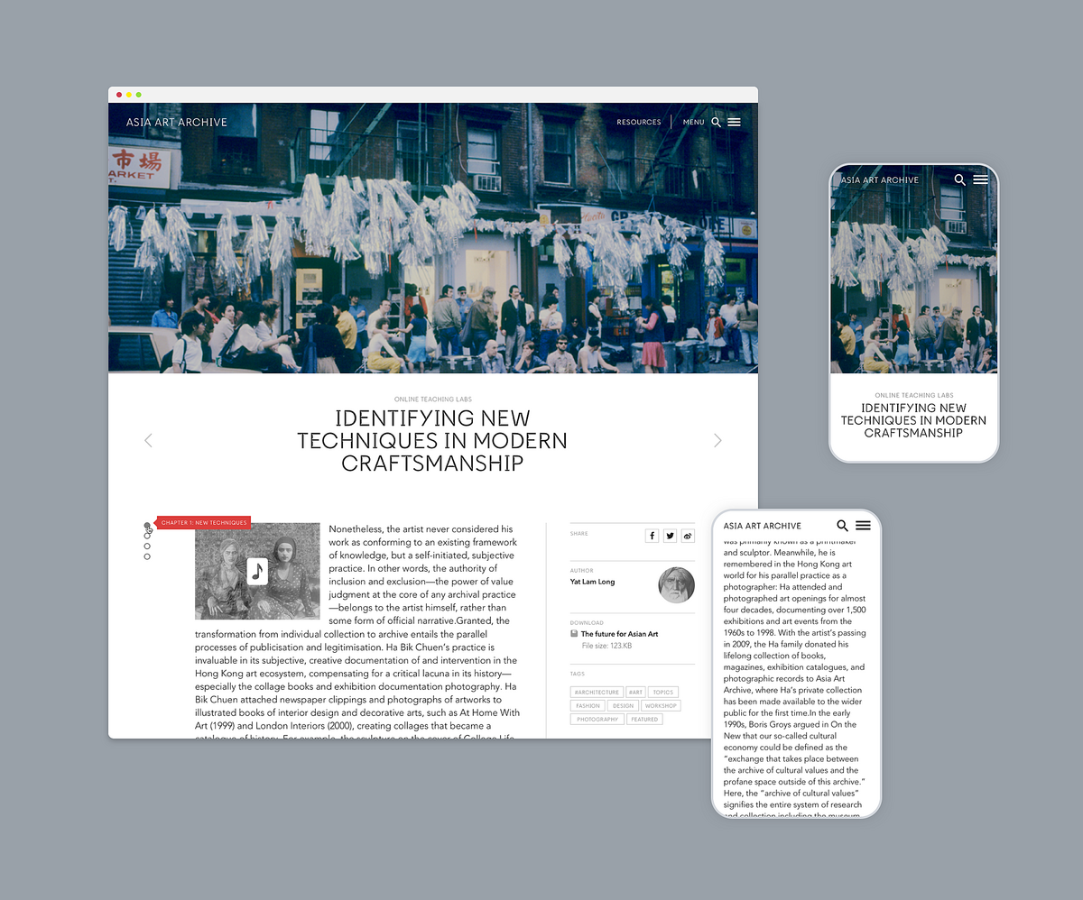 Image of Asia Art Archives website on desktop and mobile